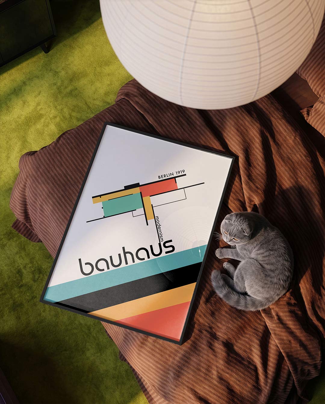 Lijnen en kleurvlakken – moderne Bauhaus wandkunst als poster
