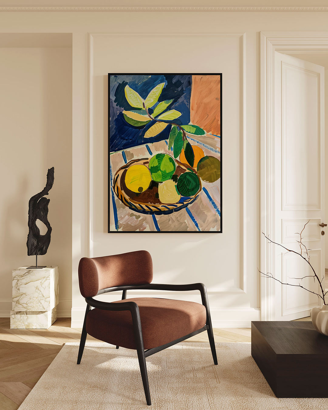 Fruit en bladeren – staande wanddecoratie