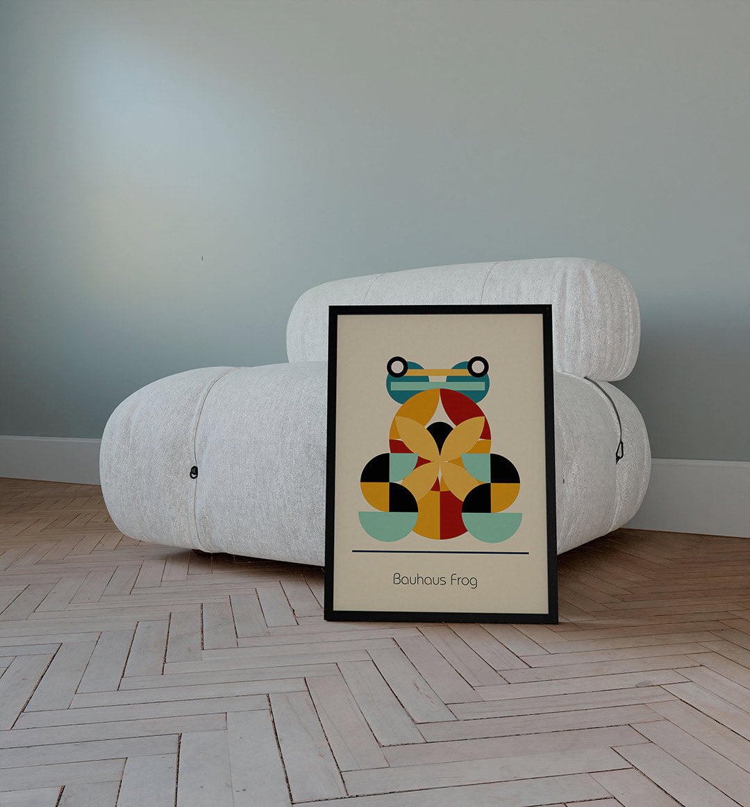 Vormen en vlakken – staande Bauhaus poster voor aan de muur