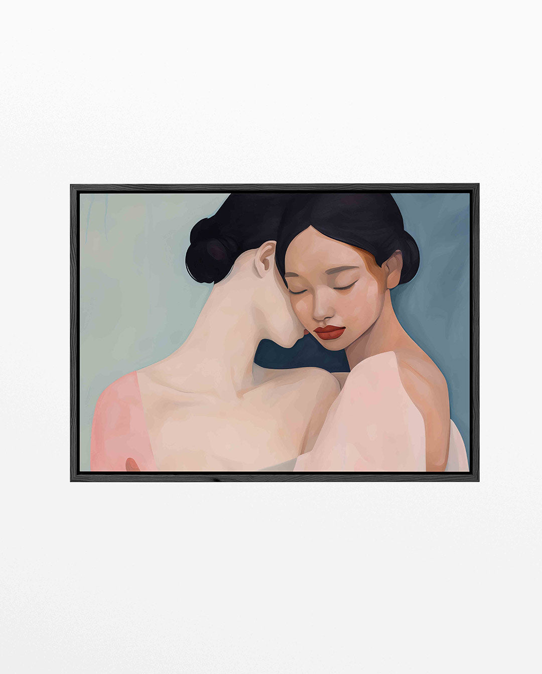 Intieme omhelzing – liggend portret kunstwerk
