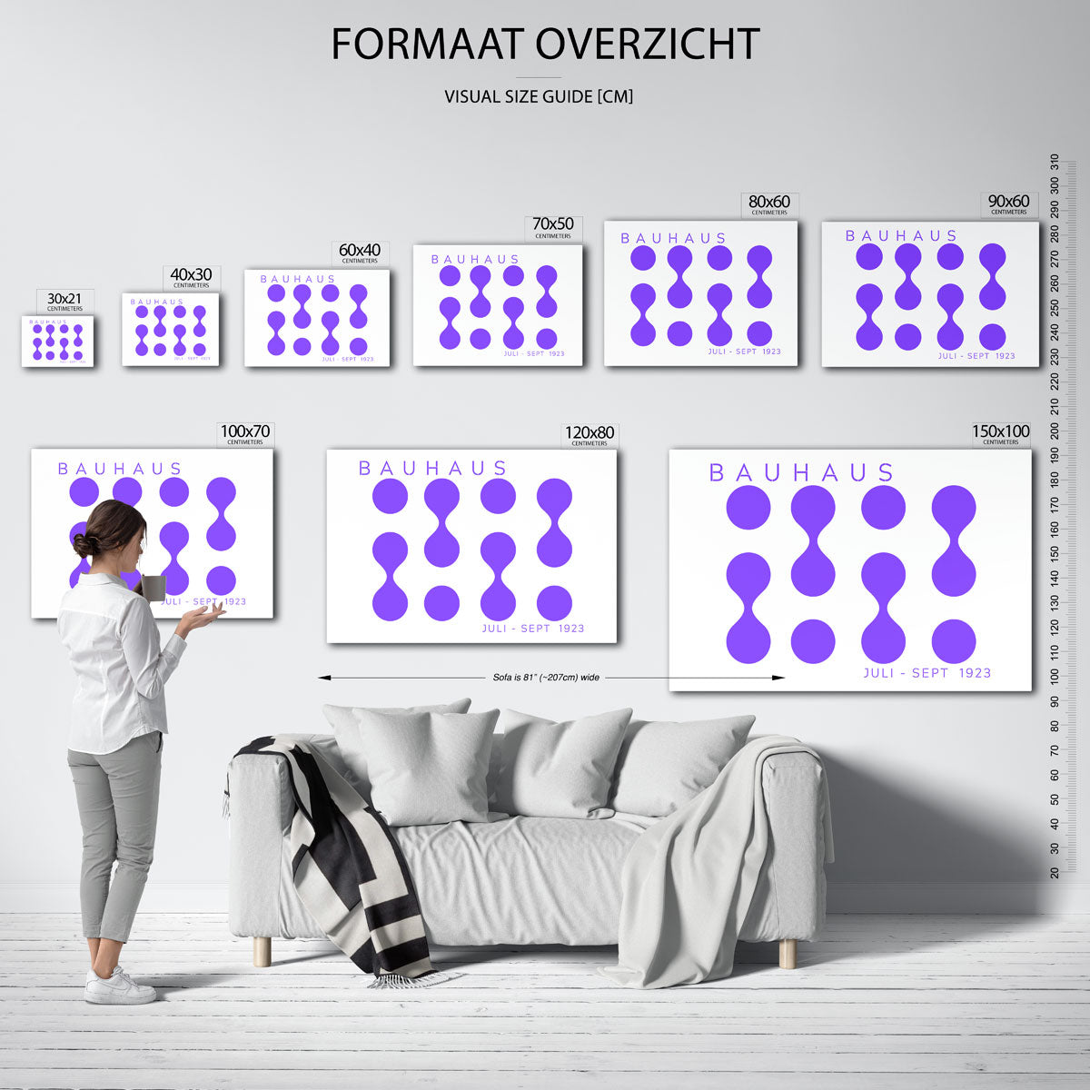 Vormritme en kleur – Bauhaus poster als geometrische wanddecoratie