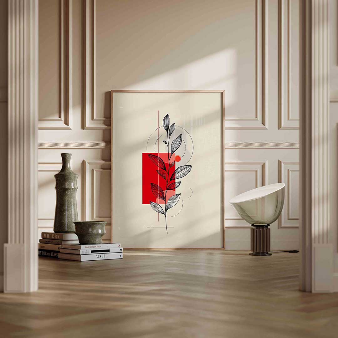 Minimalistische plant – staande abstracte wanddecoratie van WallArtistic