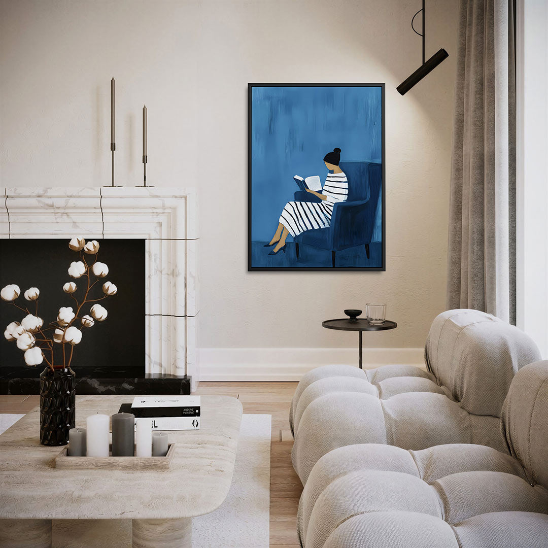 Lezende vrouw – moderne staande wandkunst