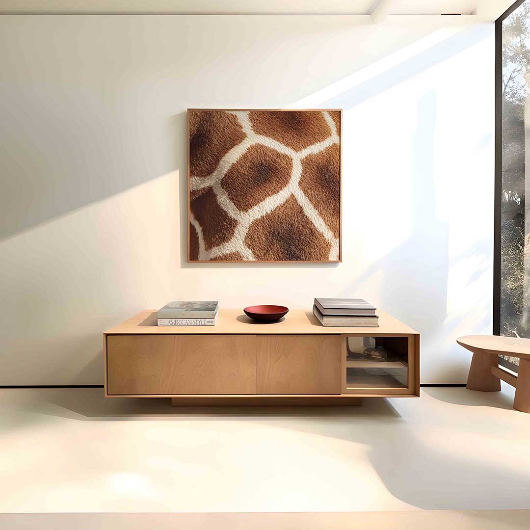 Giraffe patroon – vierkante jungle wanddecoratie van WallArtistic