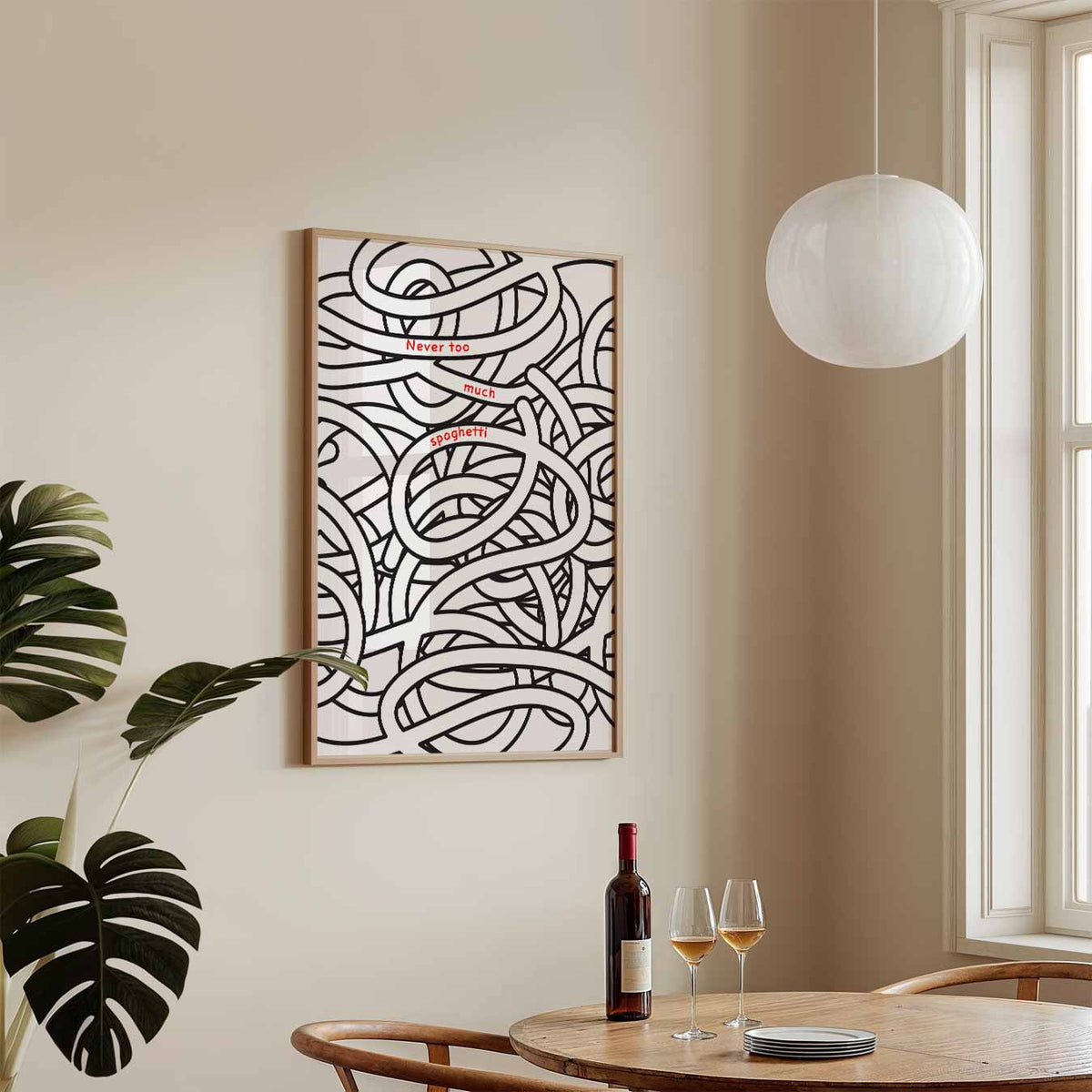 Spaghetti Vibes – staande keuken wanddecoratie van WallArtistic