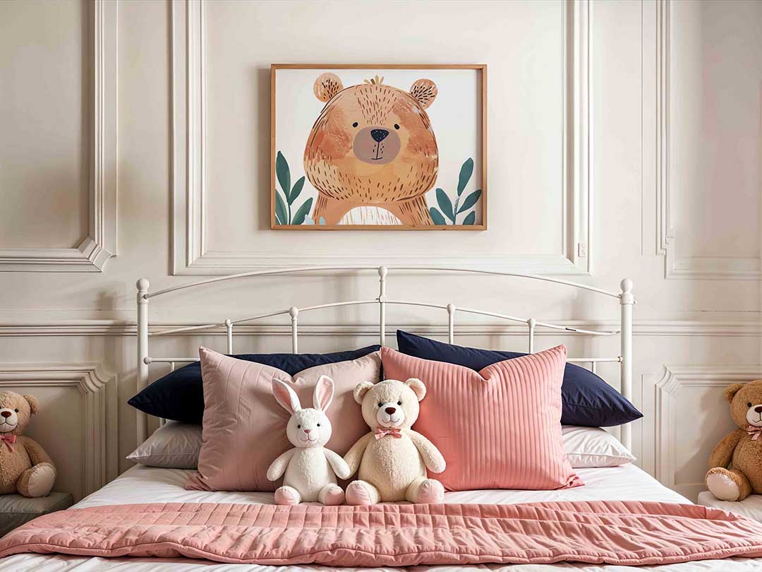 Bruine beer – kids poster in liggend formaat