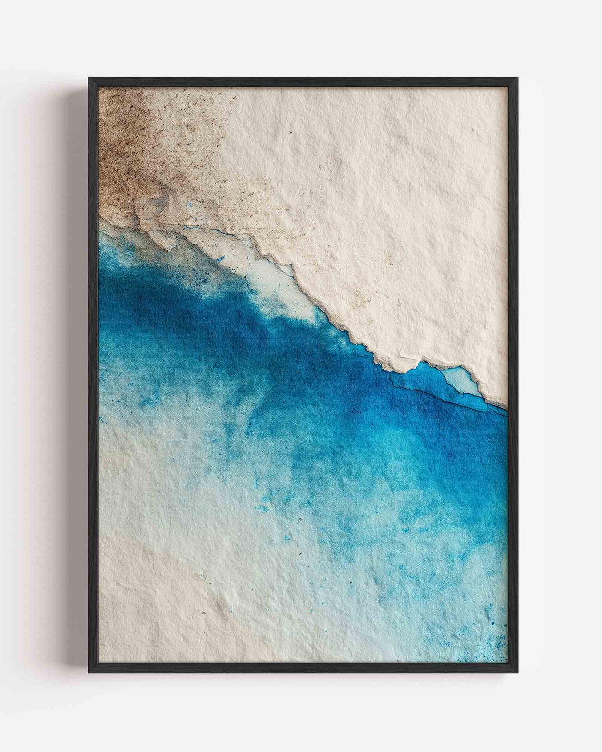 Blauwe en beige abstracte – abstracte portret poster als wanddecoratie