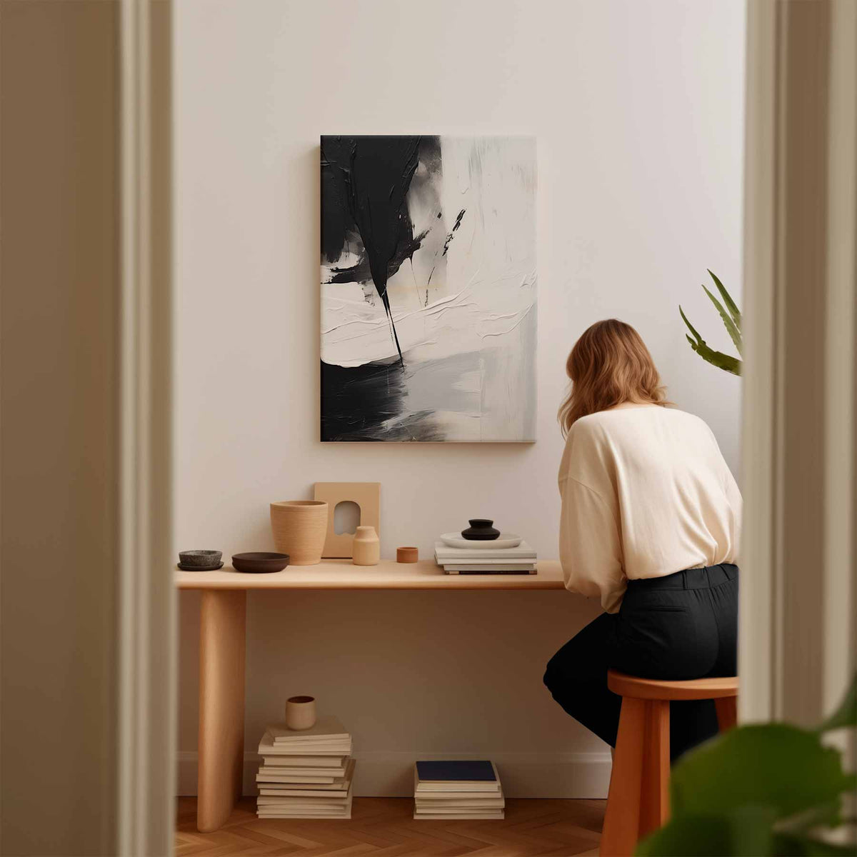 Contrasten in Abstractie – portret kunstwerk als wanddecoratie, afbeelding 17