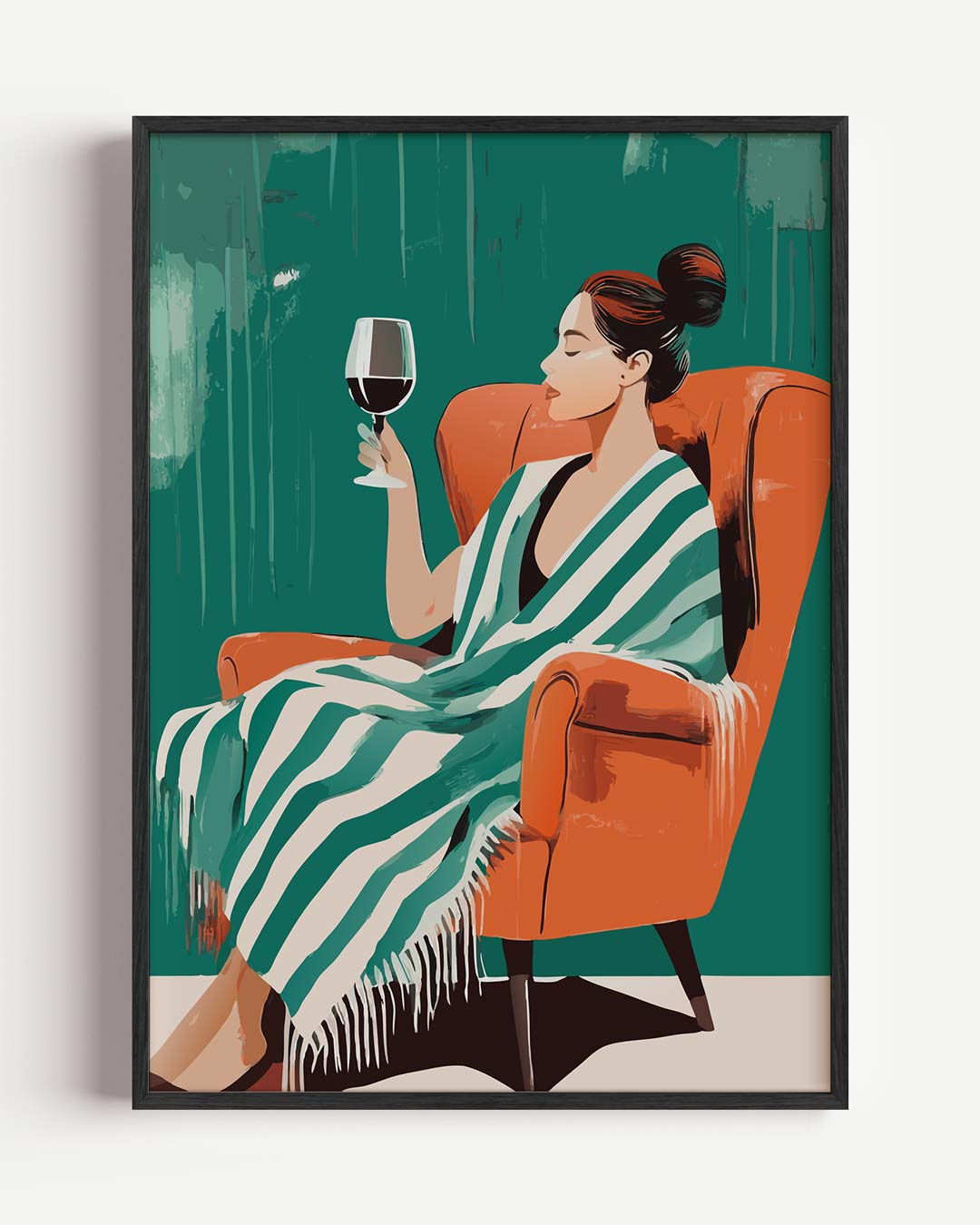 Relax & Wine Vibes – zomer portret poster als wanddecoratie
