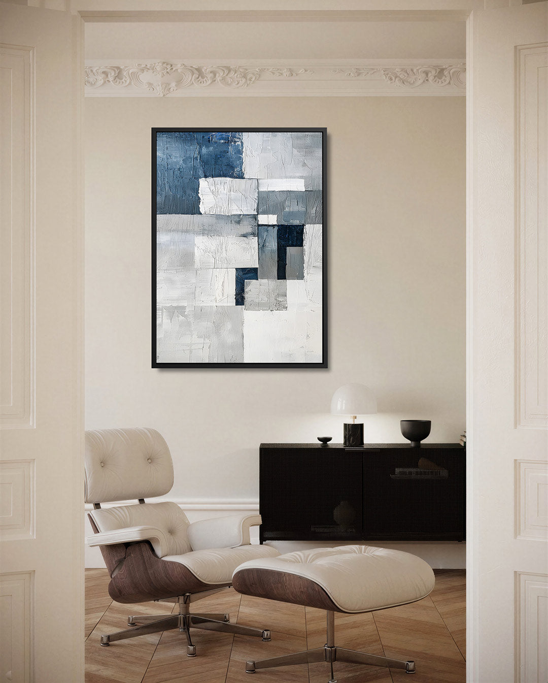 Geometrische compositie – staand wanddecoratie kunstwerk