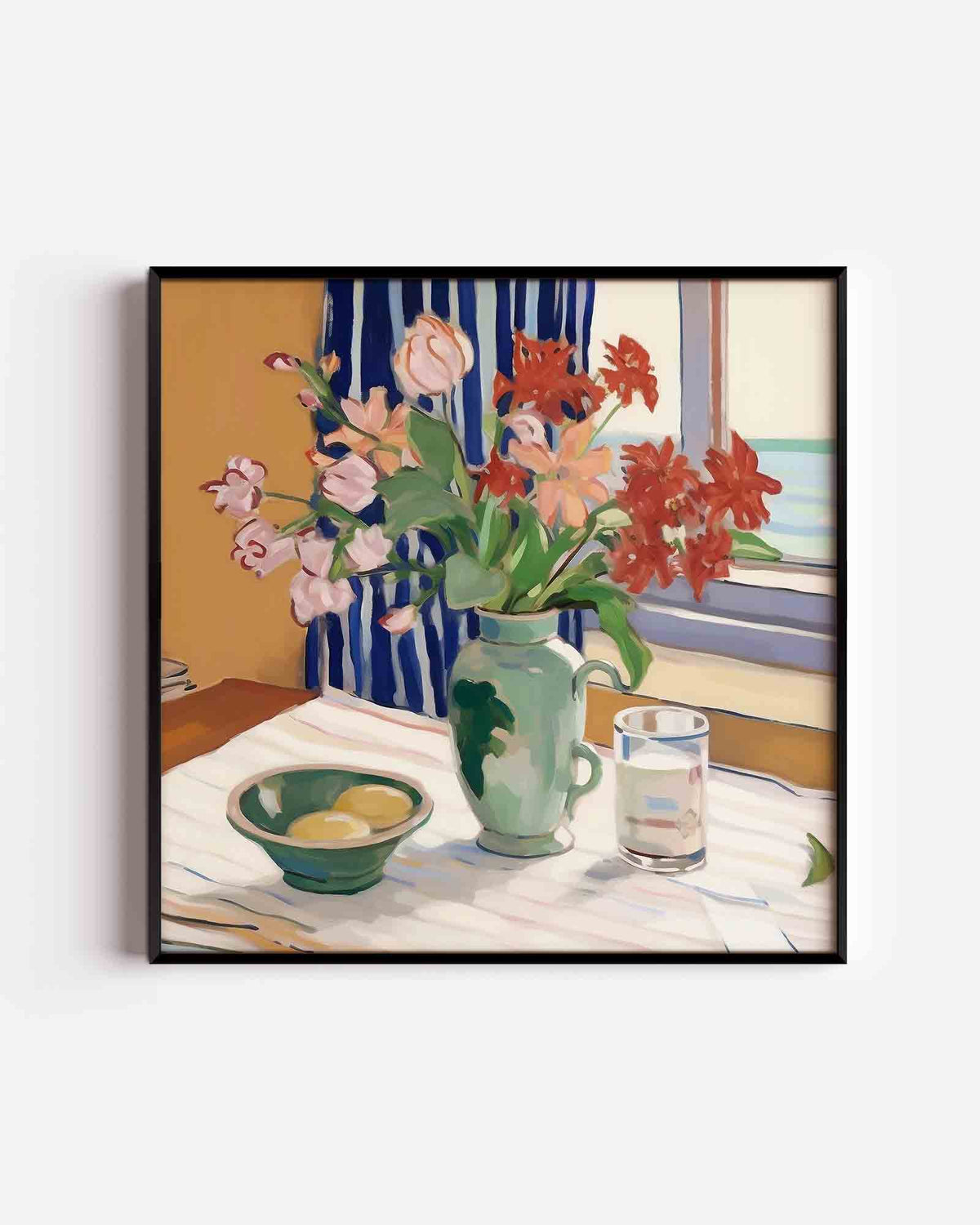 Bloemen in vaas – bloemen vierkante poster als wanddecoratie