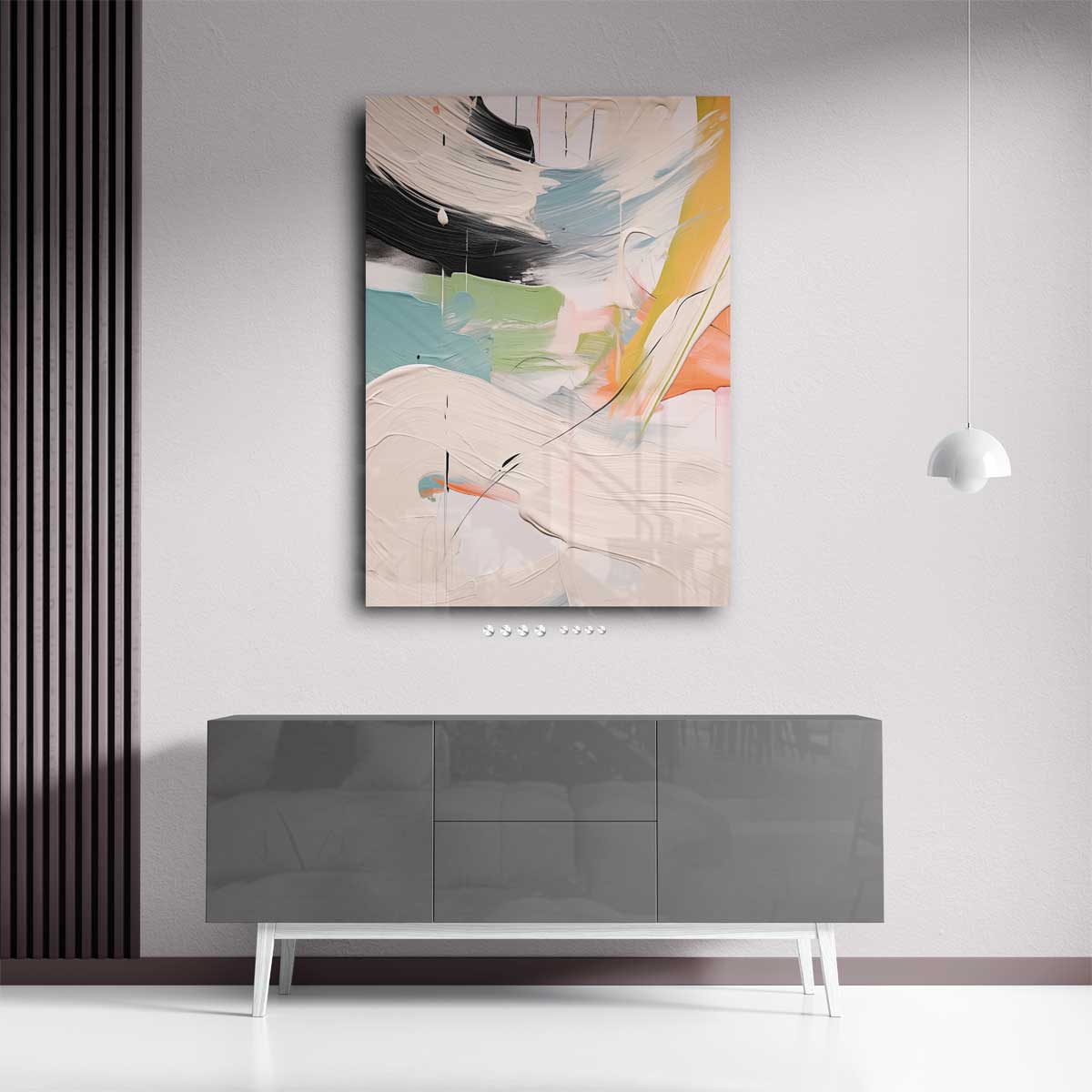Kleurenstorm in Beweging – plexiglas wanddecoratie in portret formaat