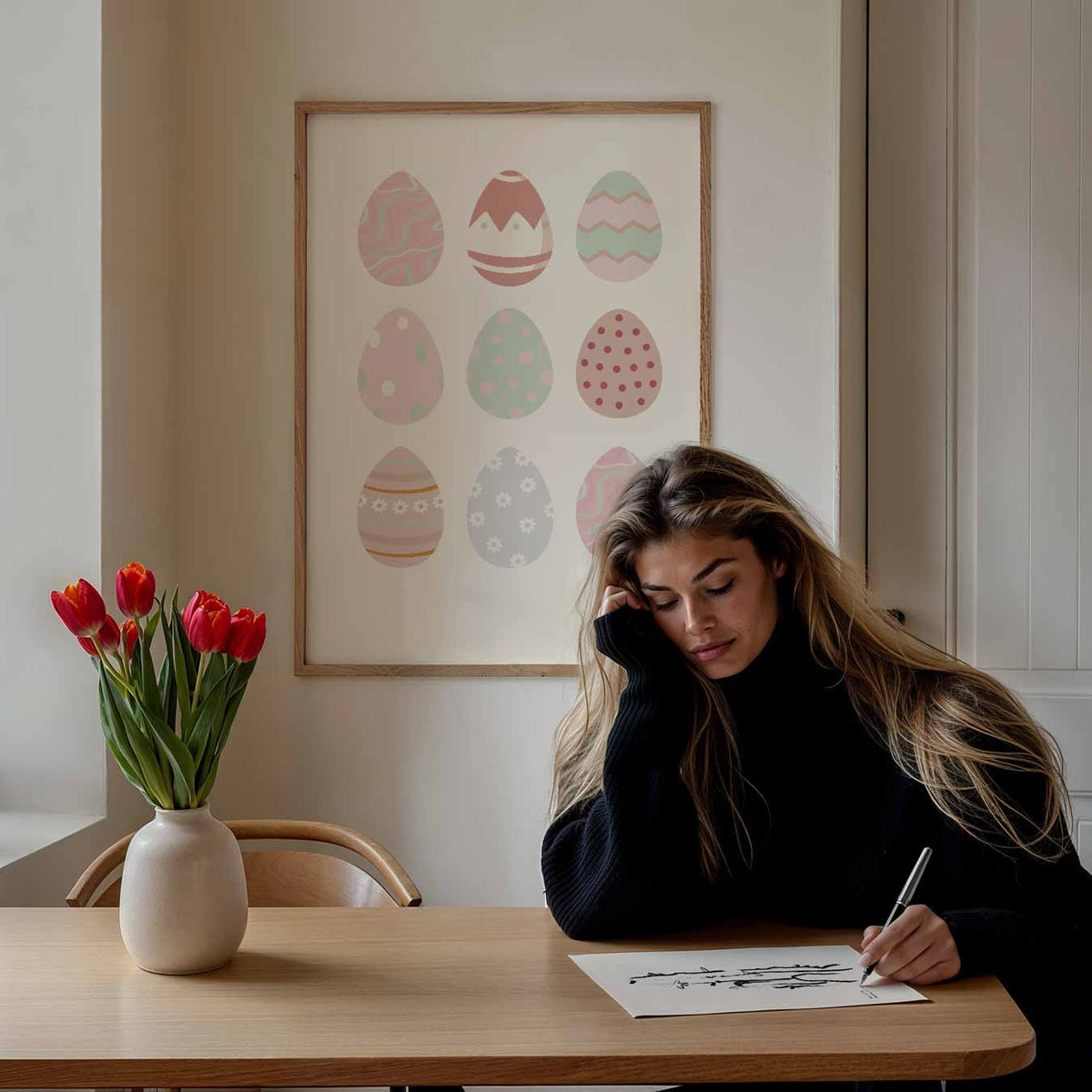 Pastel Paaseieren – paasposter in staand formaat
