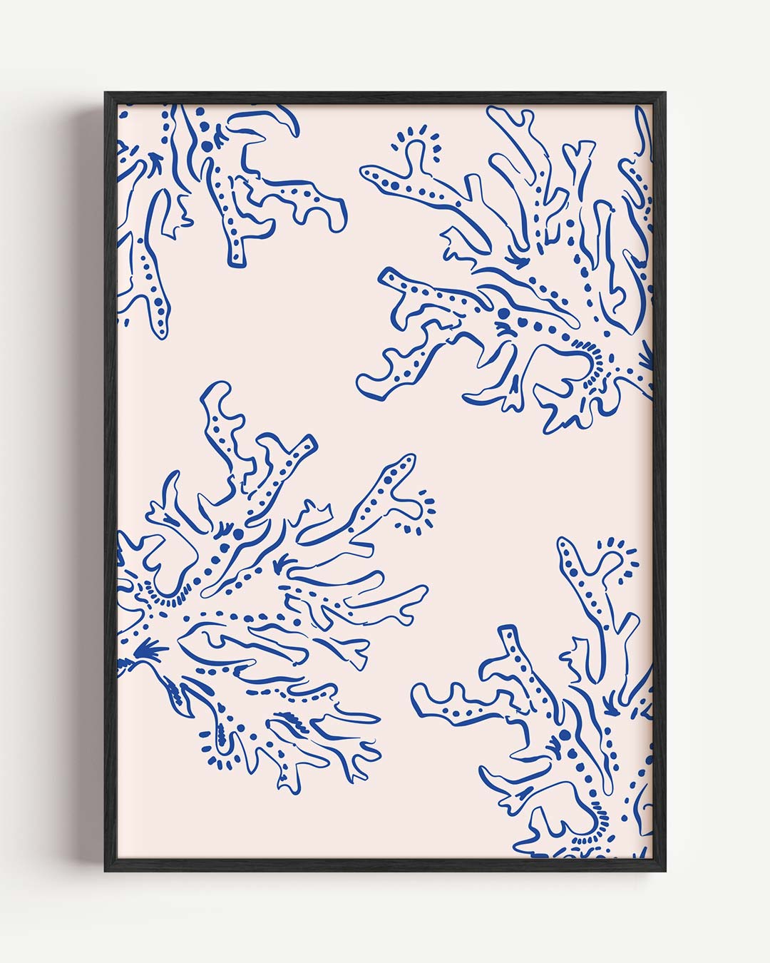 Blauwe Koraalpatroon – dieren portret poster als wanddecoratie