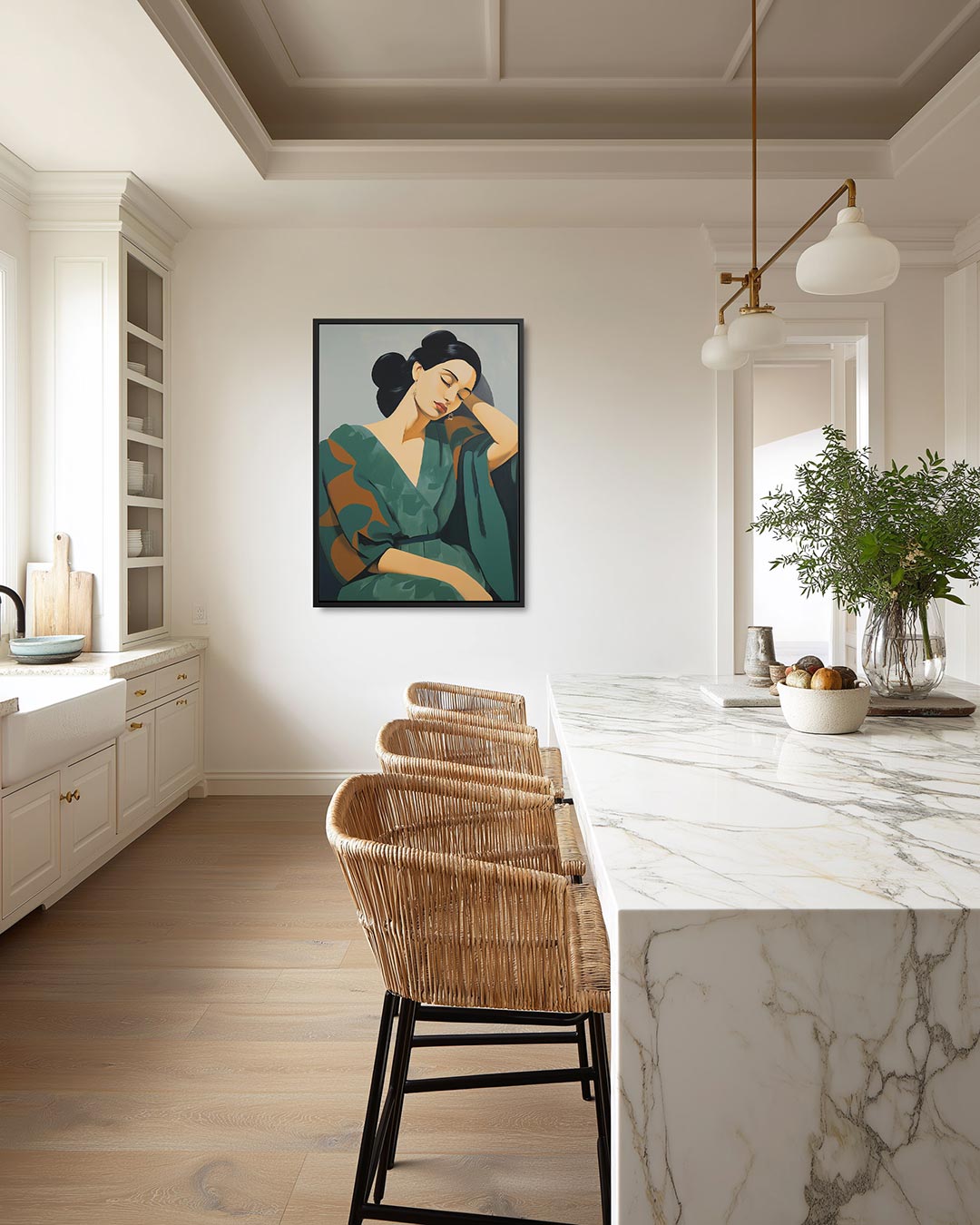 Dromerige vrouw – staand wanddecoratie kunstwerk