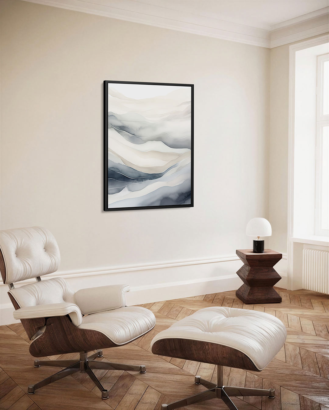 Golvende lijnen landschap – staand wanddecoratie kunstwerk