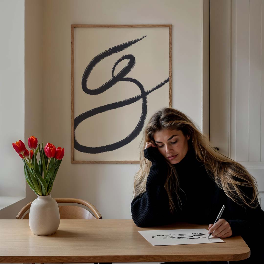Moderne Minimalistische – staande muurposter met abstracte vormen