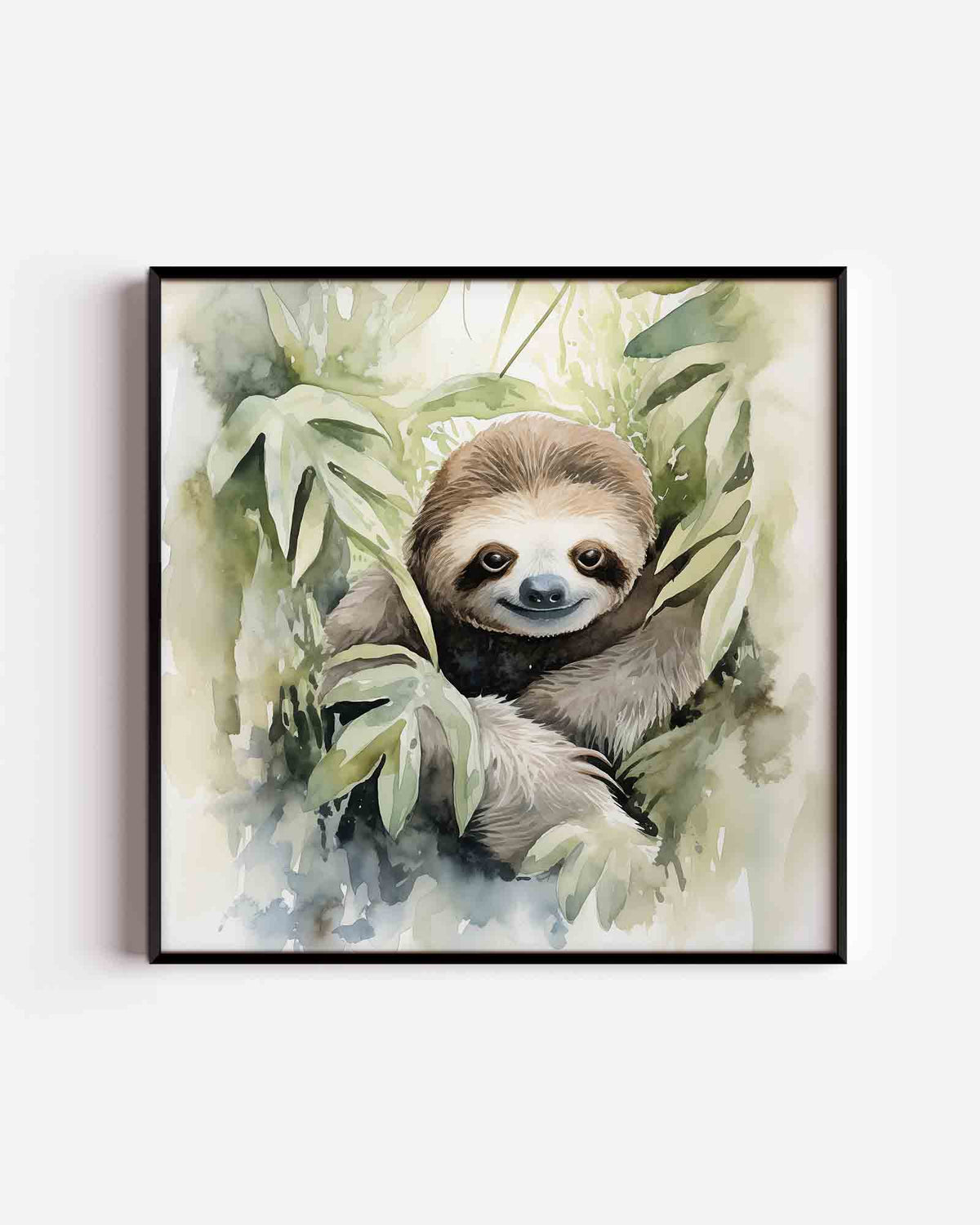 Lui dier tussen bladeren – jungle vierkante poster als wanddecoratie