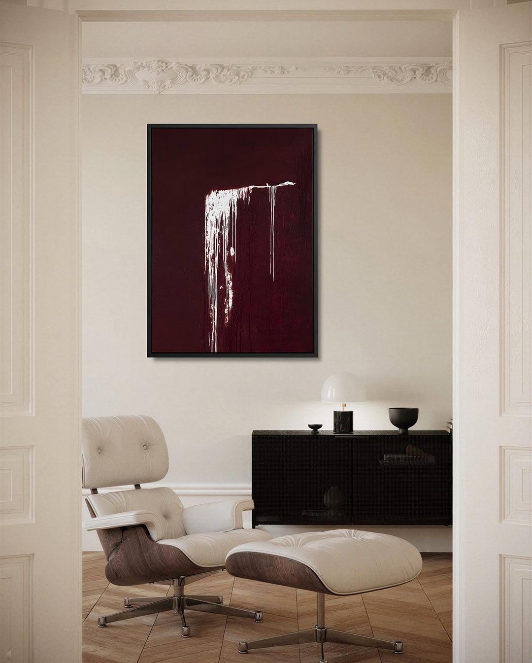 Druipende lijnen – staand wanddecoratie kunstwerk