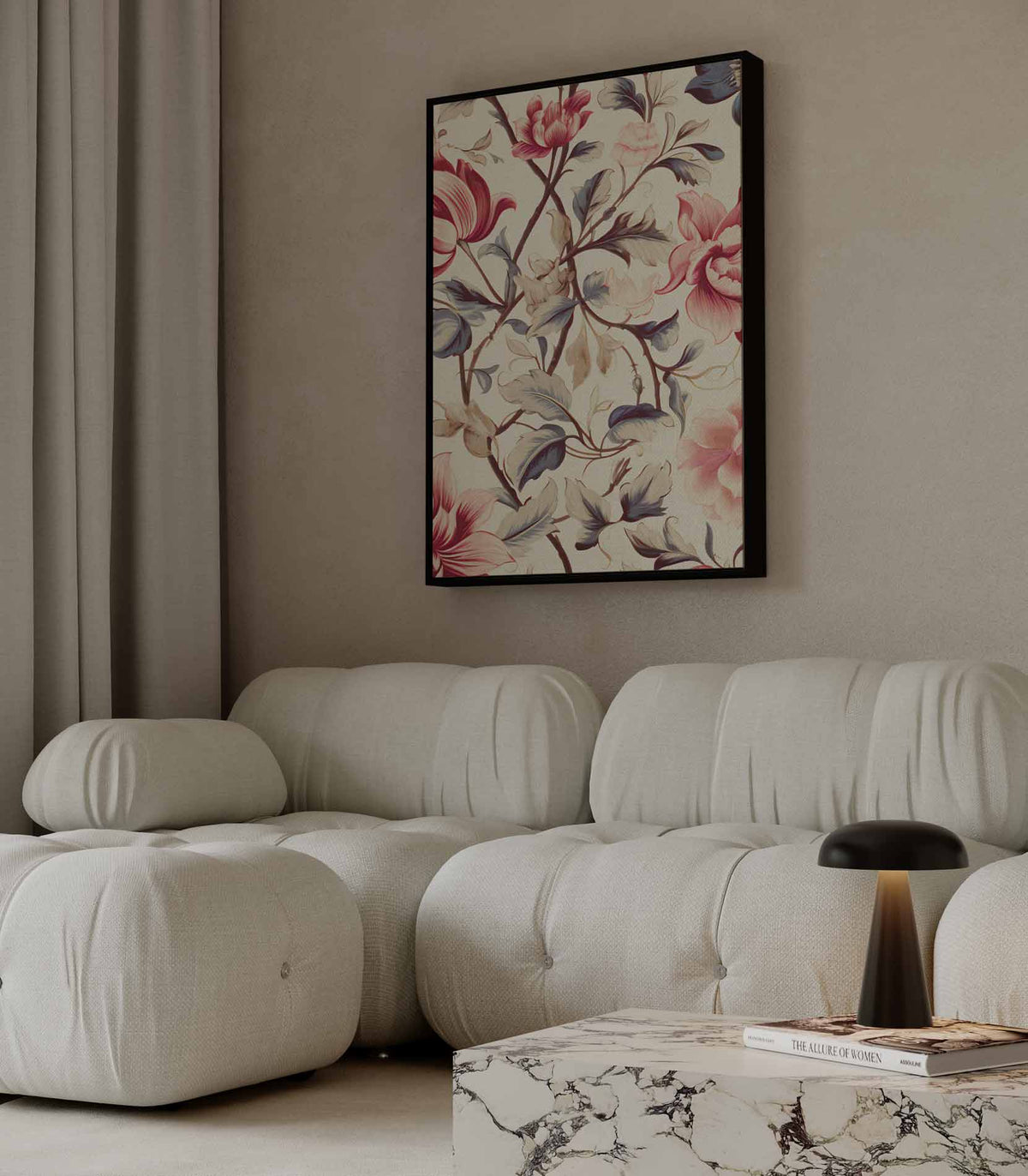 Romantisch Bloemenpatroon – modern portret kunstwerk van WallArtistic