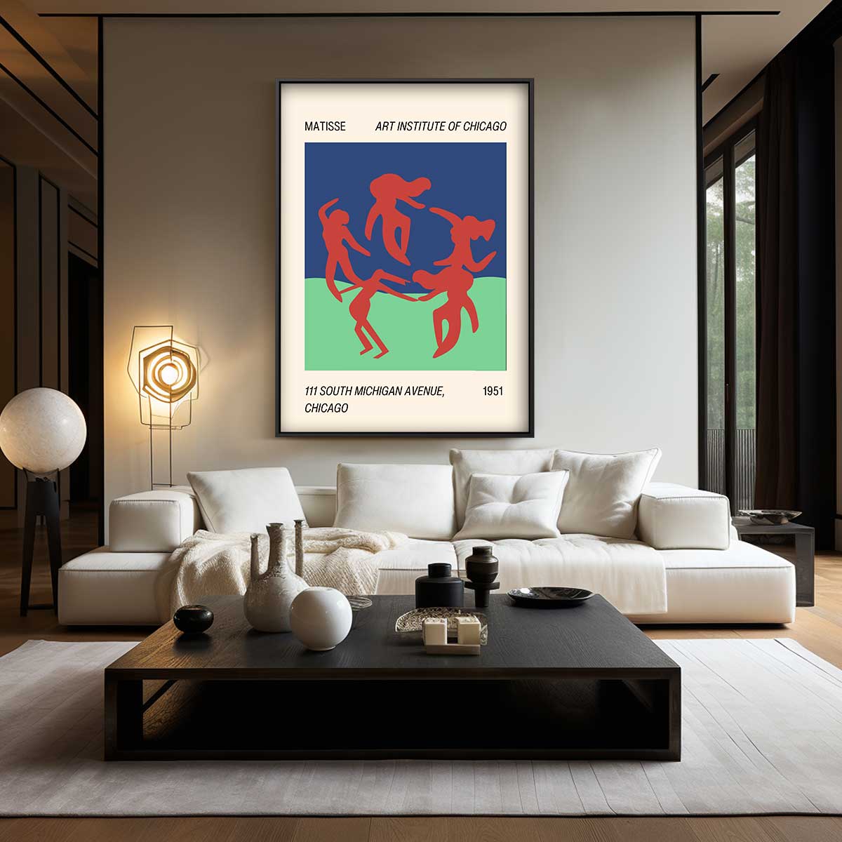 Dansende Silhouetten Matisse Print – staand kunstwerk voor modern interieur
