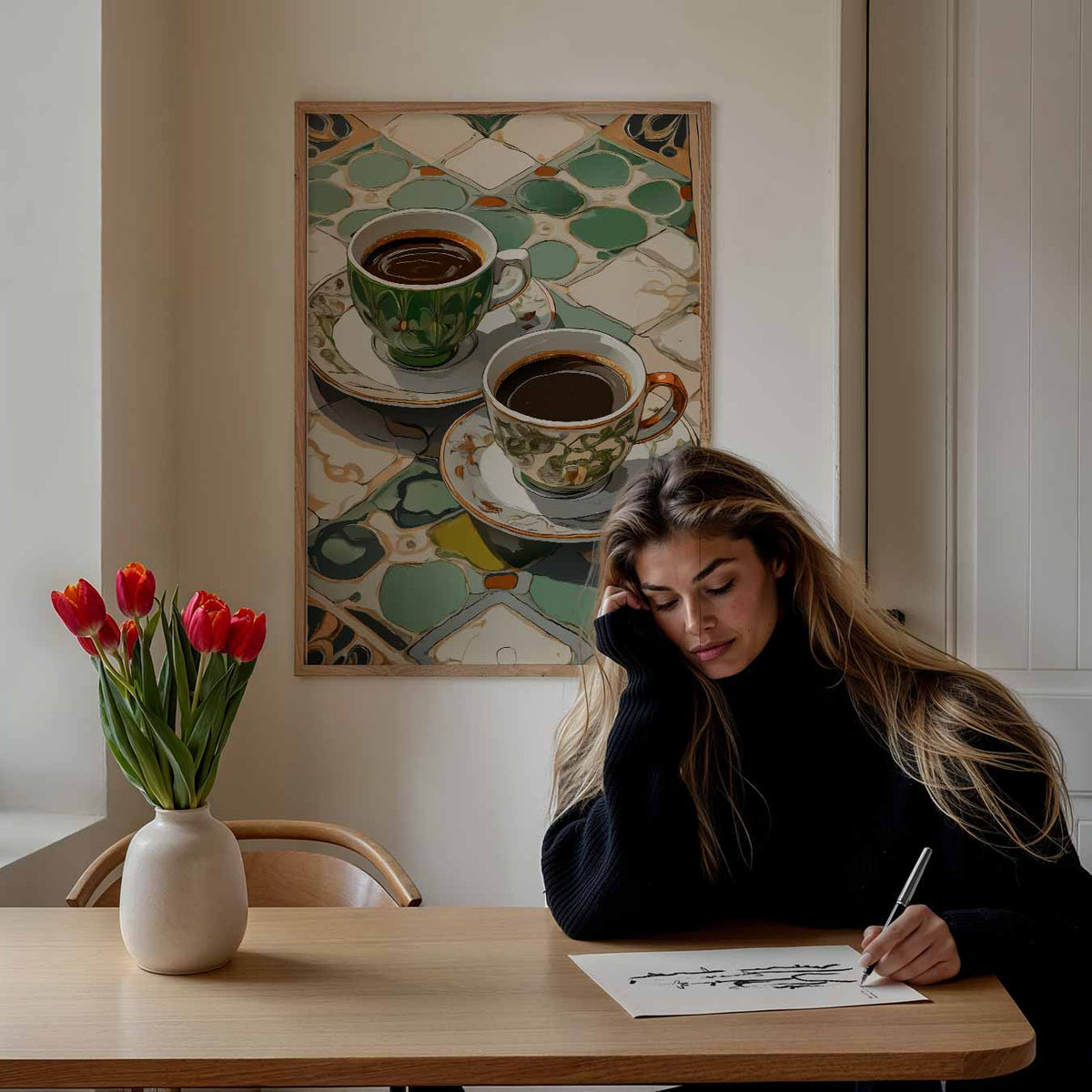 Kleurrijke Koffie Momenten – keuken portret poster, afbeelding 7