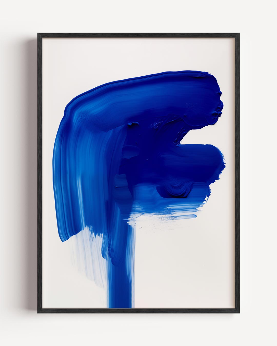 Artistieke Blauwe Abstractie – abstracte portret poster als wanddecoratie