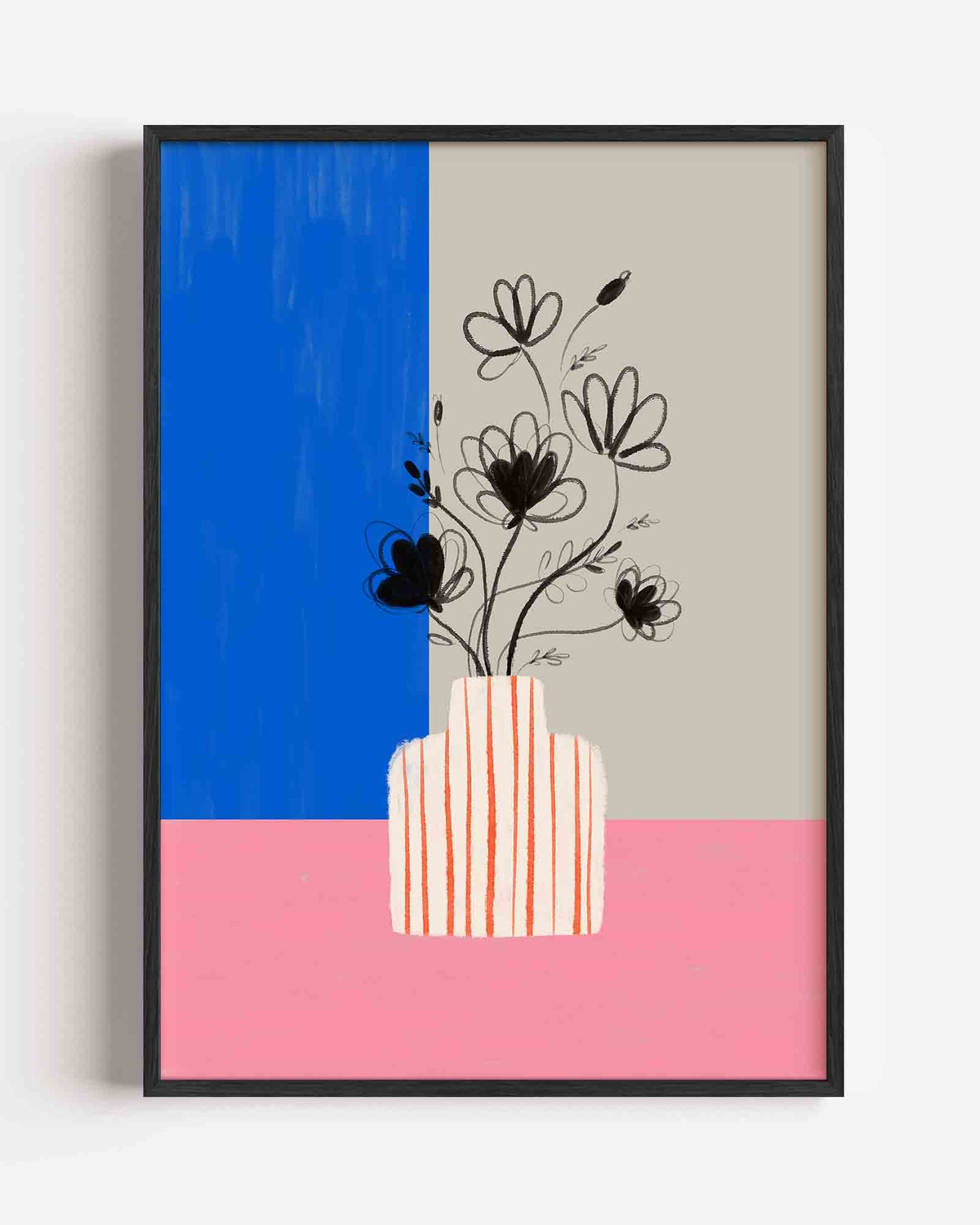 Bloemen in vaas – Slow Living portret poster als wanddecoratie