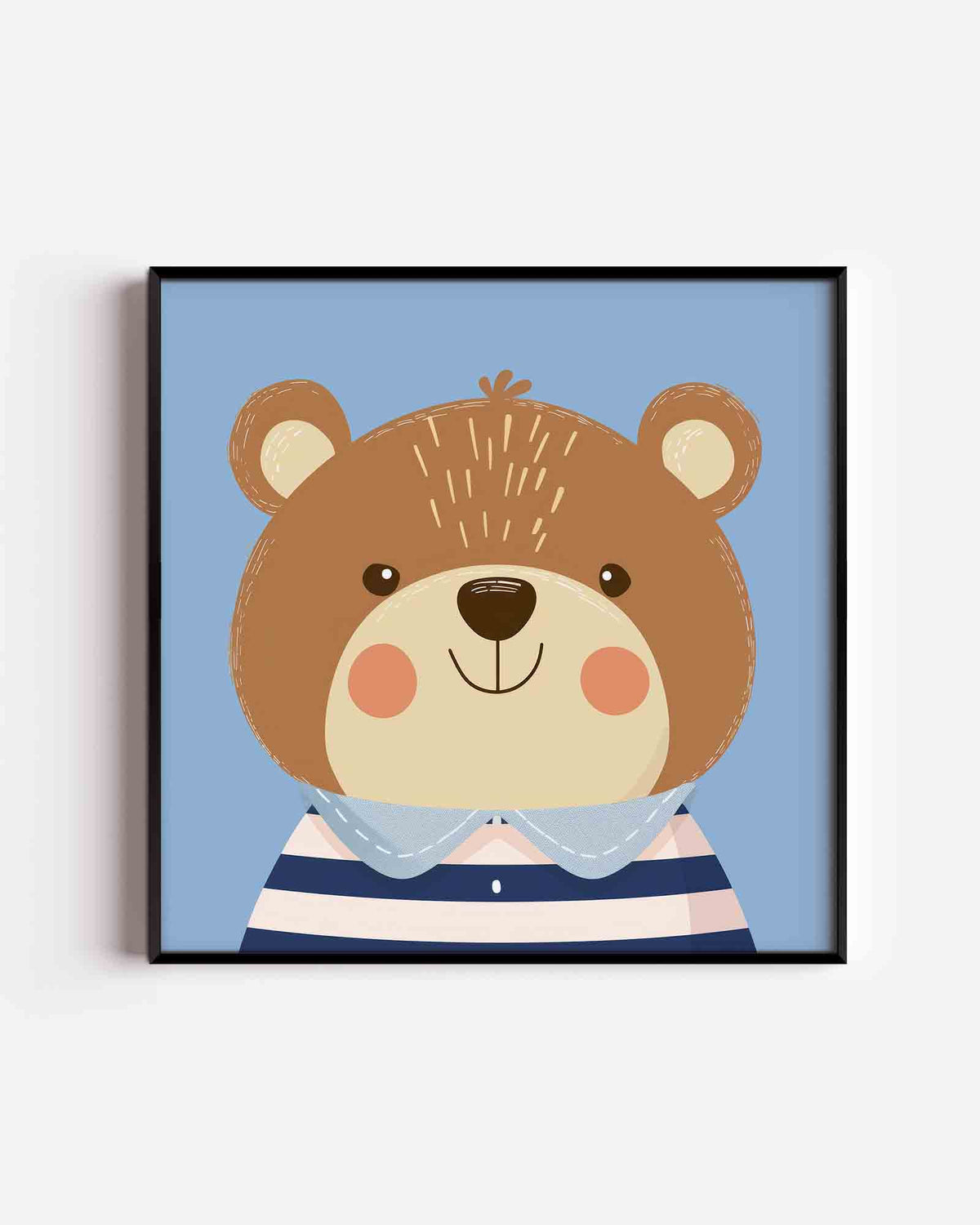 Lachende beer – vierkante kinderposter als wanddecoratie