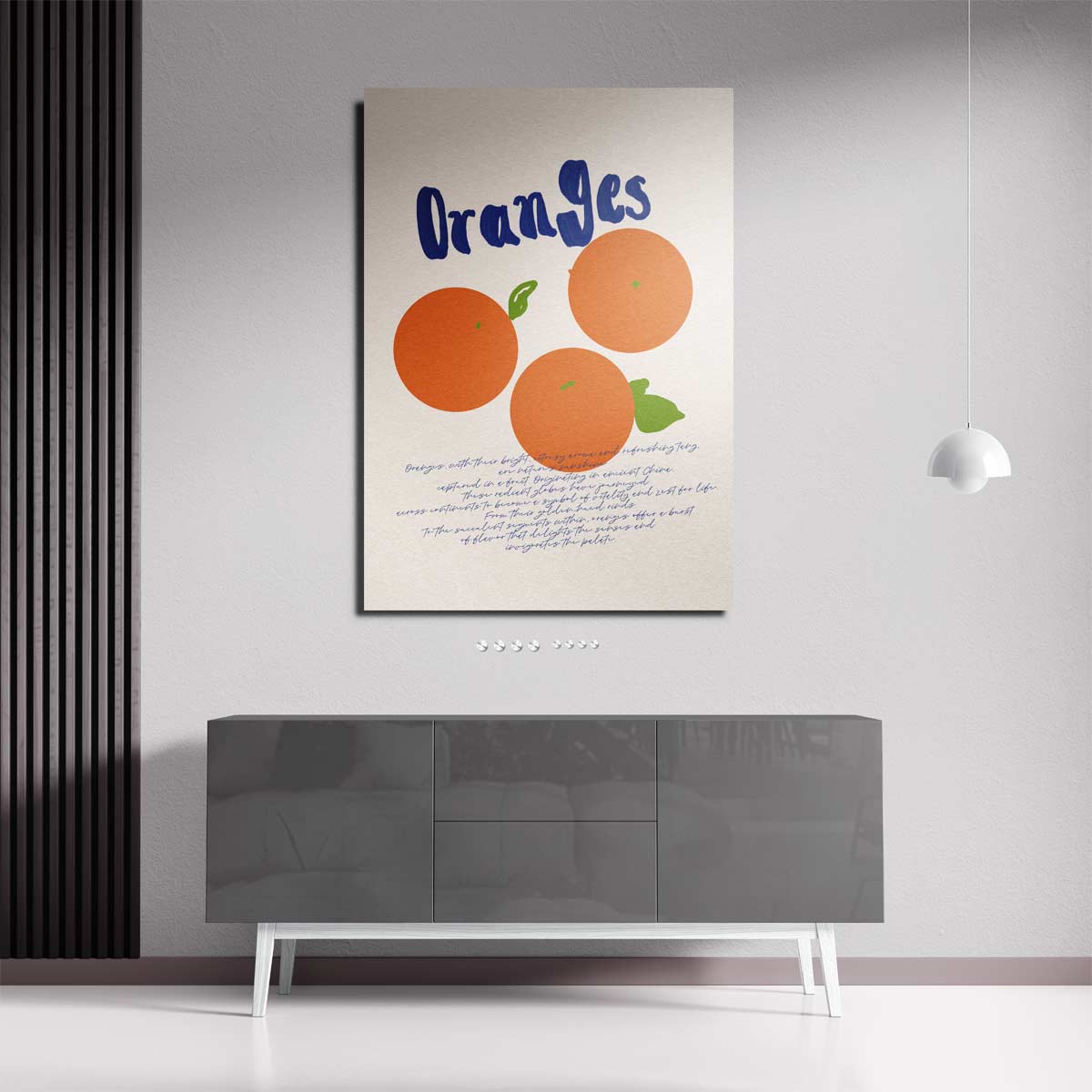 Zomers Sinaasappelgenot – dibond wanddecoratie in staand formaat
