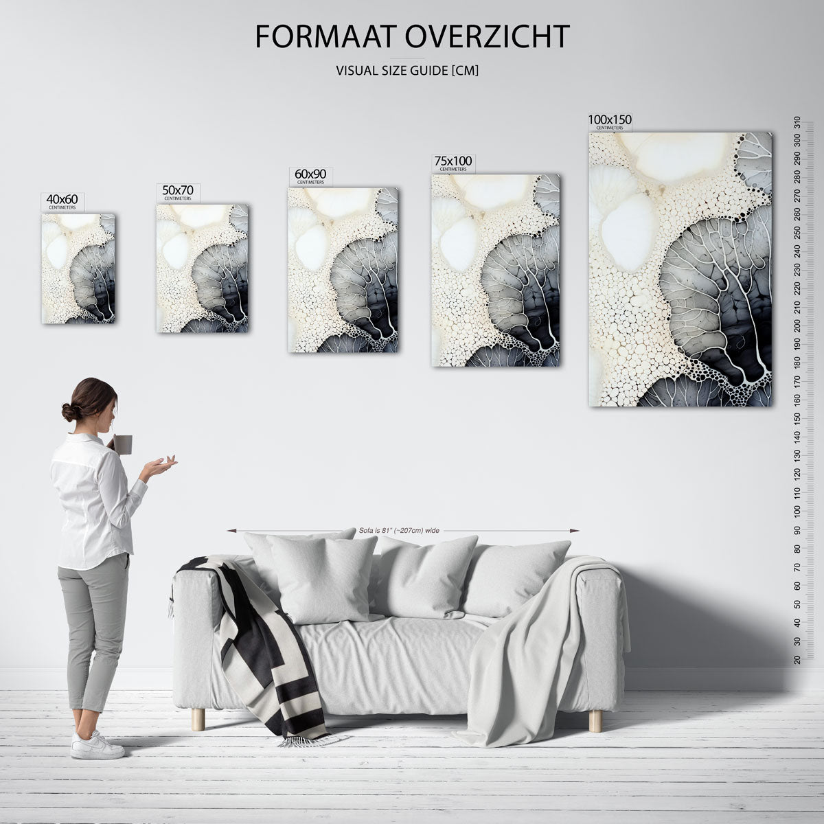 Organische patronen – staand wanddecoratie kunstwerk
