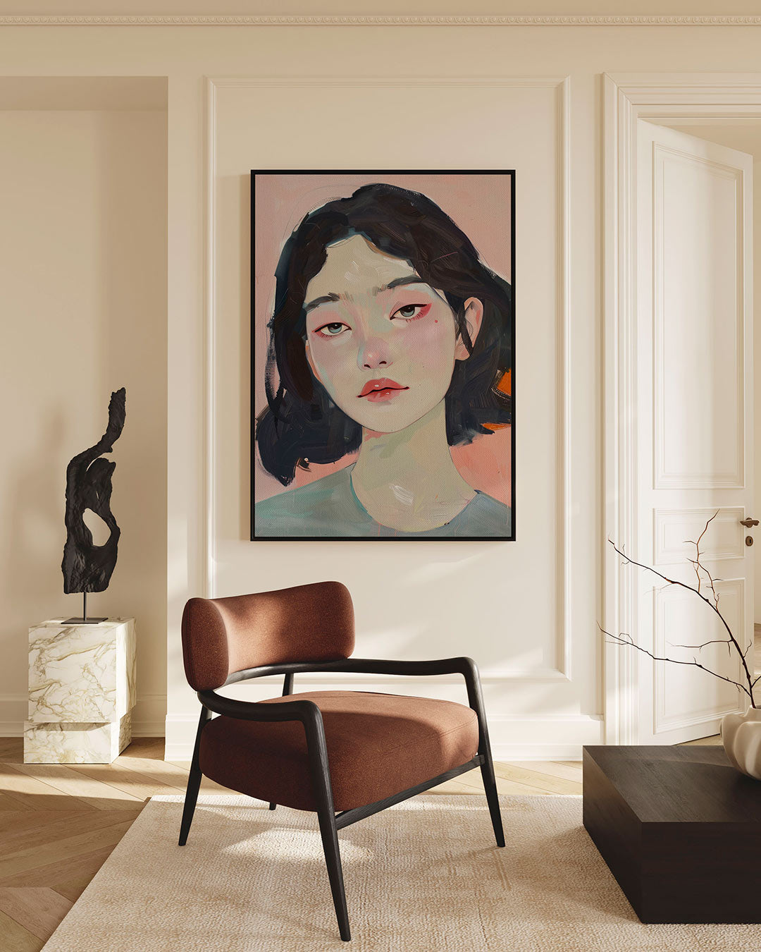 Portretstudie – staand wanddecoratie kunstwerk