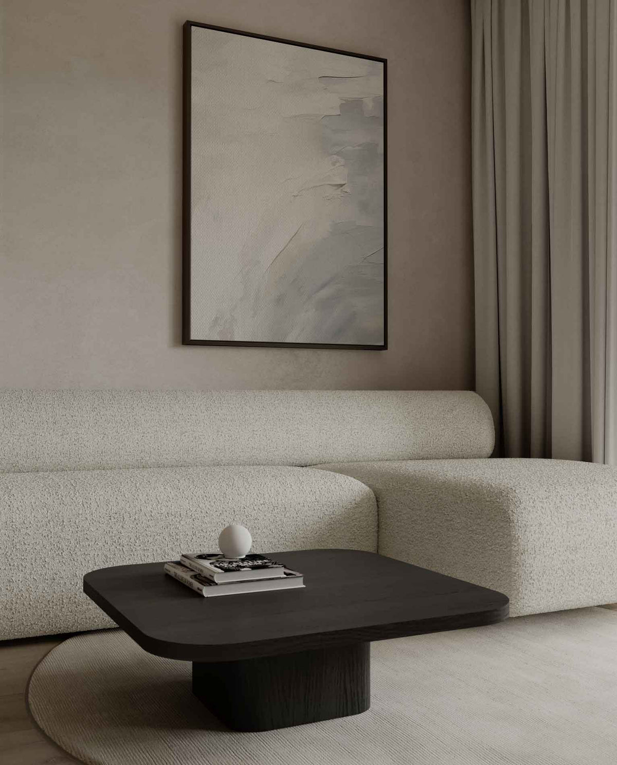 Sereniteit in Wit en Grijs – canvas kunstwerk als wanddecoratie