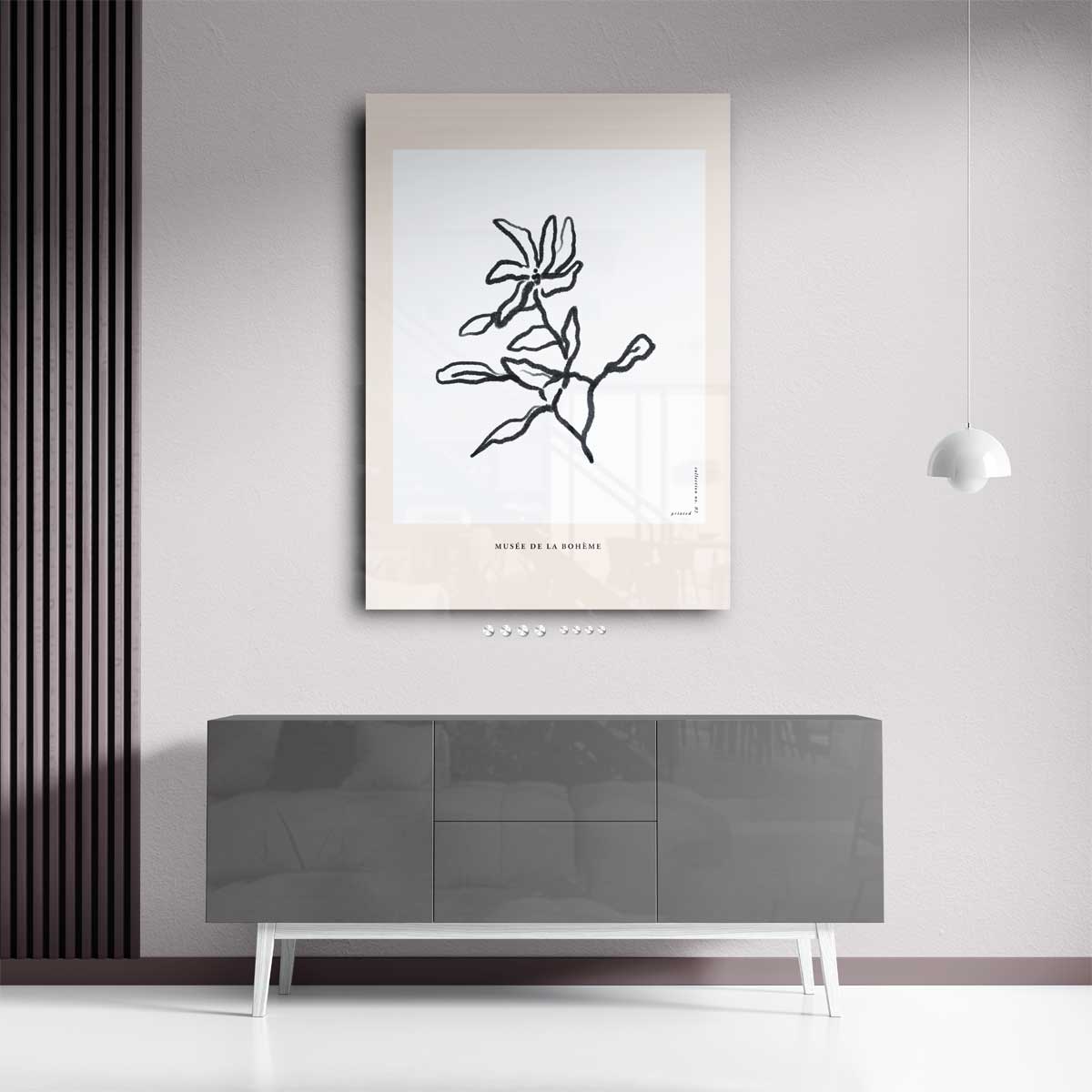 Elegante Bloemillustratie – staand kunstwerk voor modern interieur