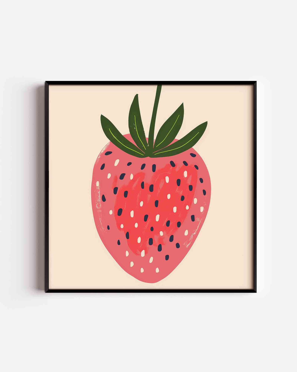 Aardbei – vierkante kinderposter als wanddecoratie