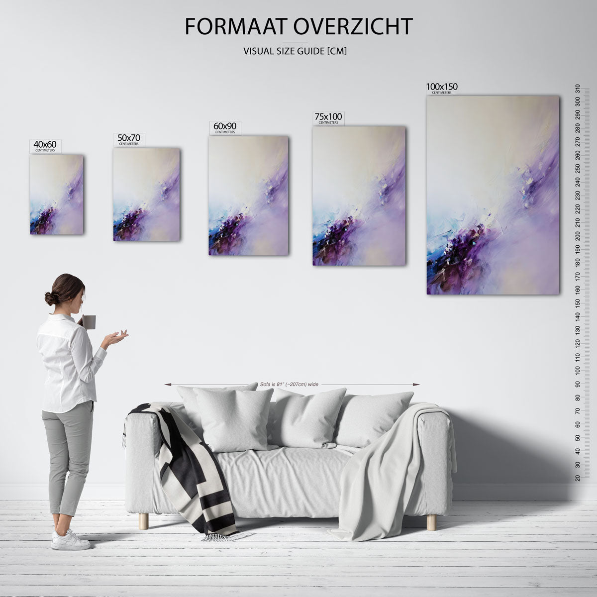 Kleurencompositie – moderne staande wandkunst