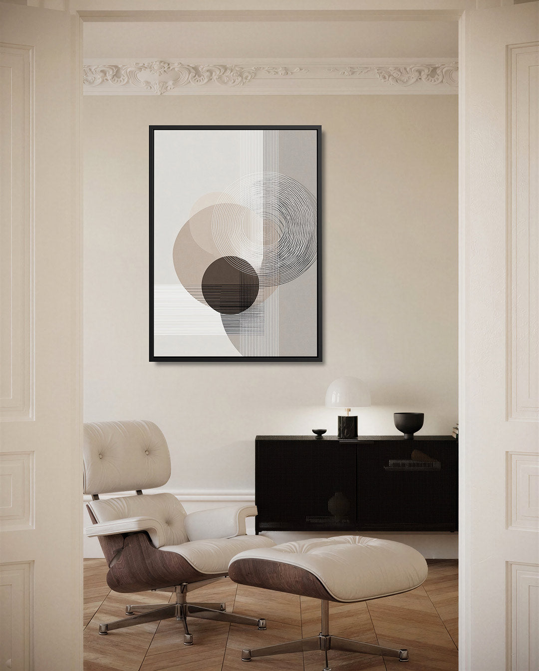 Geometrische cirkelpatronen – moderne staande wandkunst