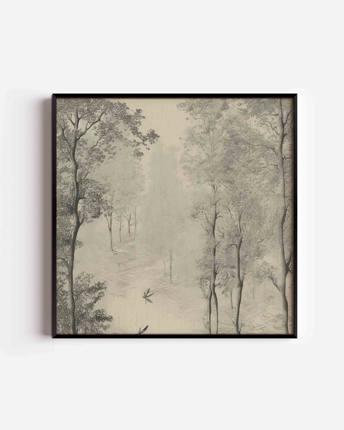 Bomen en libellen – vintage vierkante poster als wanddecoratie