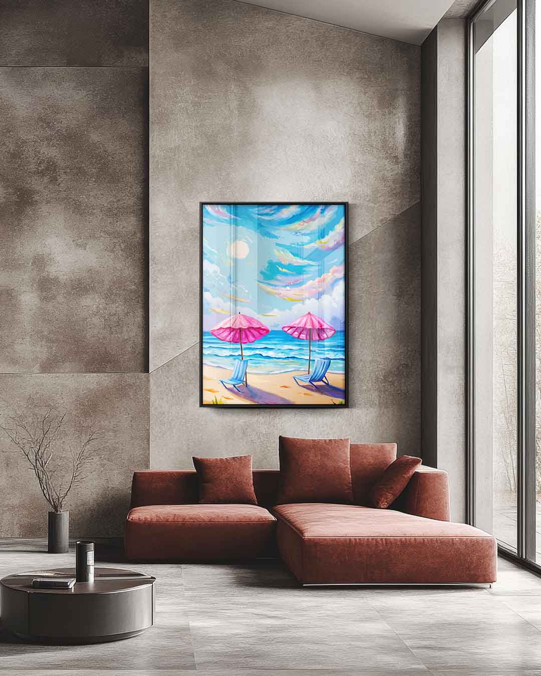 Zomerse Stranddag – staande wandkunst voor woonkamer of interieur