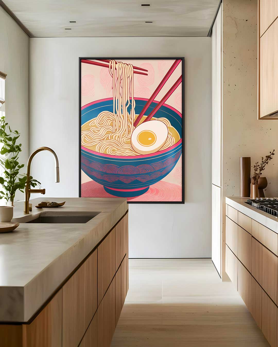 Kleurrijke Ramen Illustratie – staand kunstwerk voor modern interieur