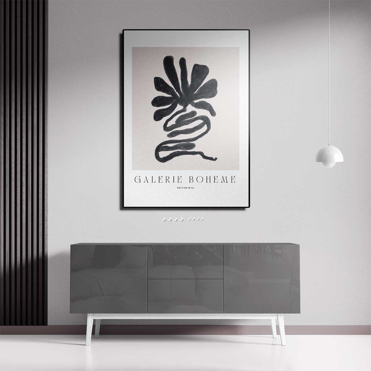 Abstracte Bloemvorm – canvas kunstwerk als wanddecoratie