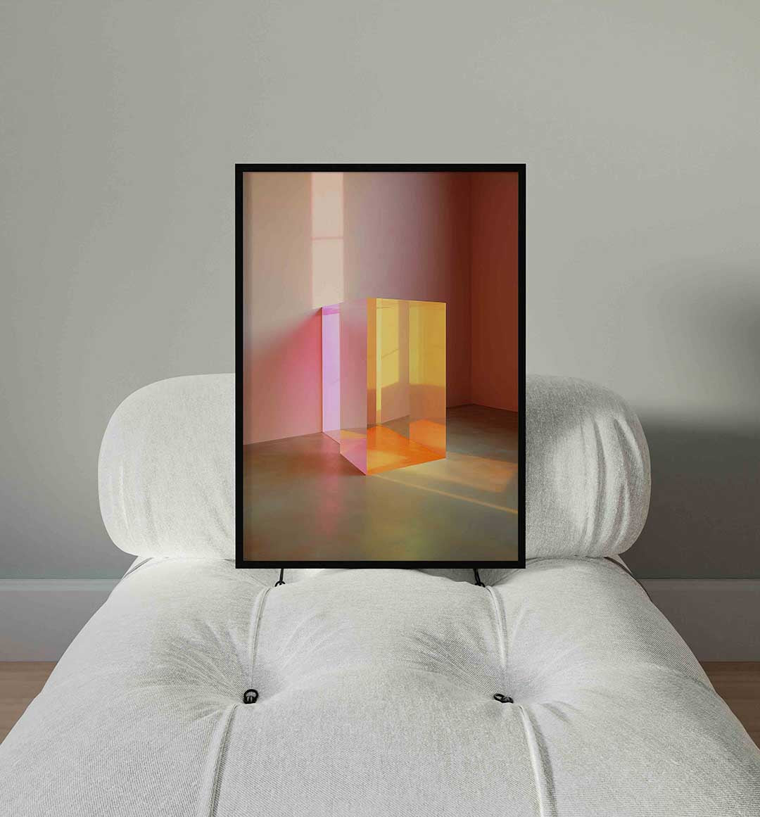Transparante kubus – staande surrealistische wanddecoratie van WallArtistic