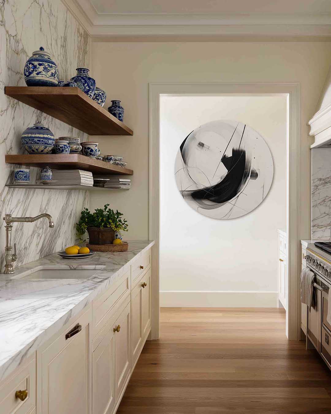 Abstracte lijnen – moderne abstracte muurcirkel voor aan de muur