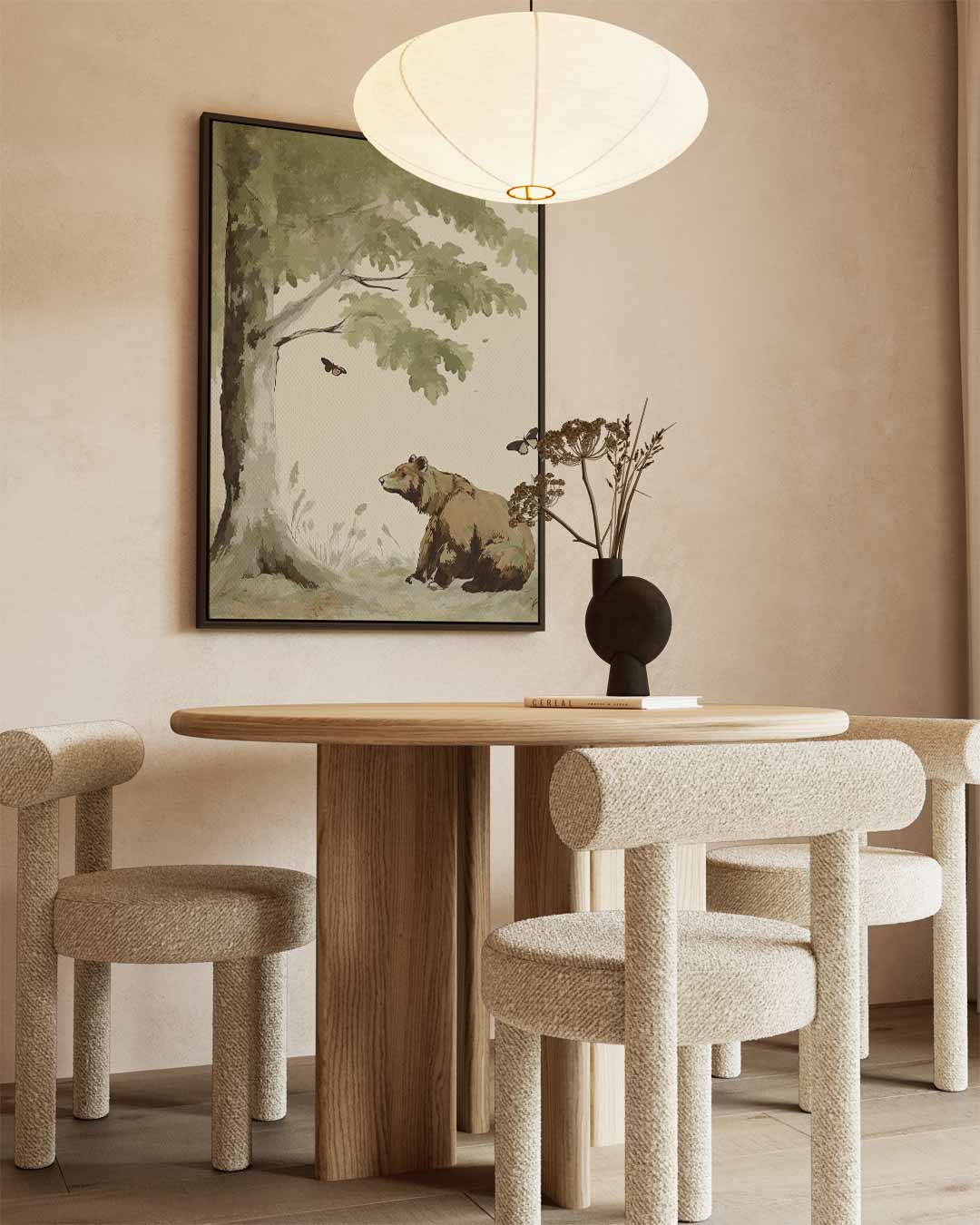 Droomachtige Bosontmoeting – staand kunstwerk voor modern interieur