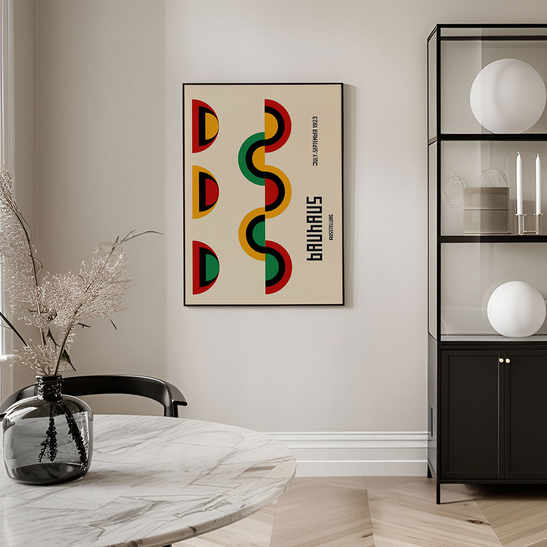 Vormen en vlakken – geometrische Bauhaus poster in staand formaat