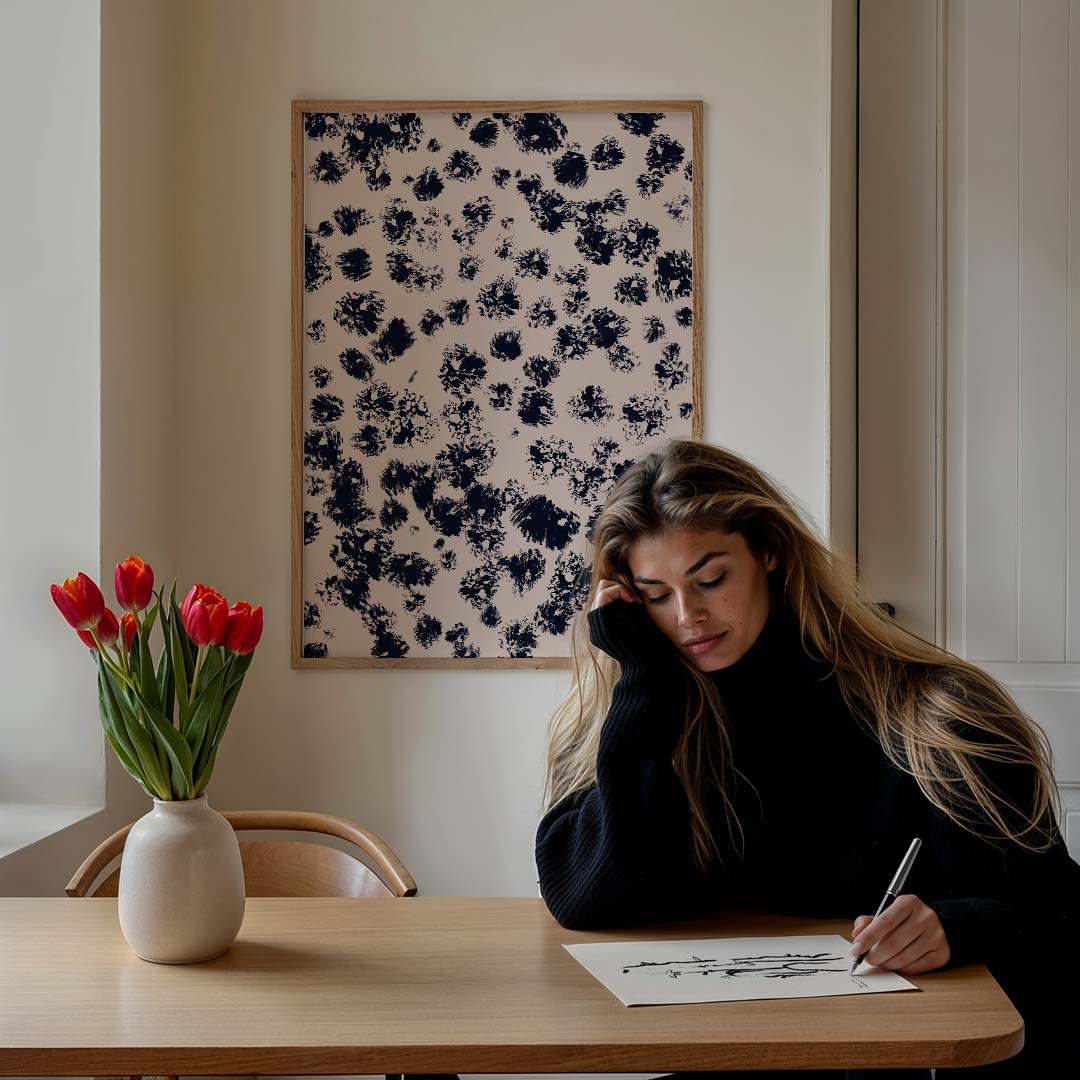 Abstracte Bloemenpracht – staande muurposter voor een modern interieur