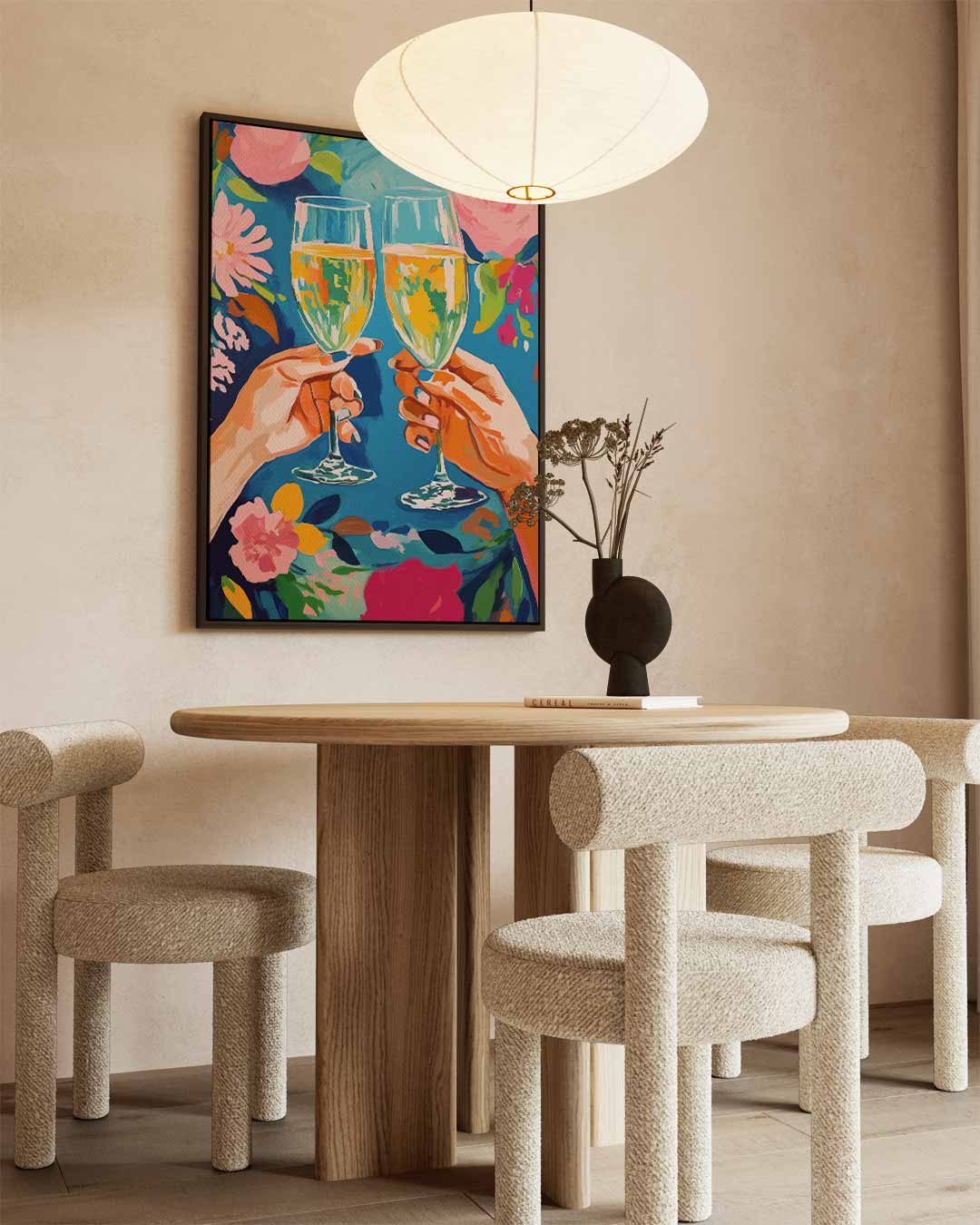 Feestelijke Toast – canvas wanddecoratie in portret formaat