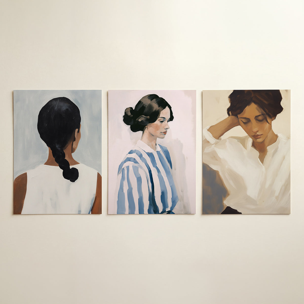 Vorm en balans driedelige posterset in tweede interieur