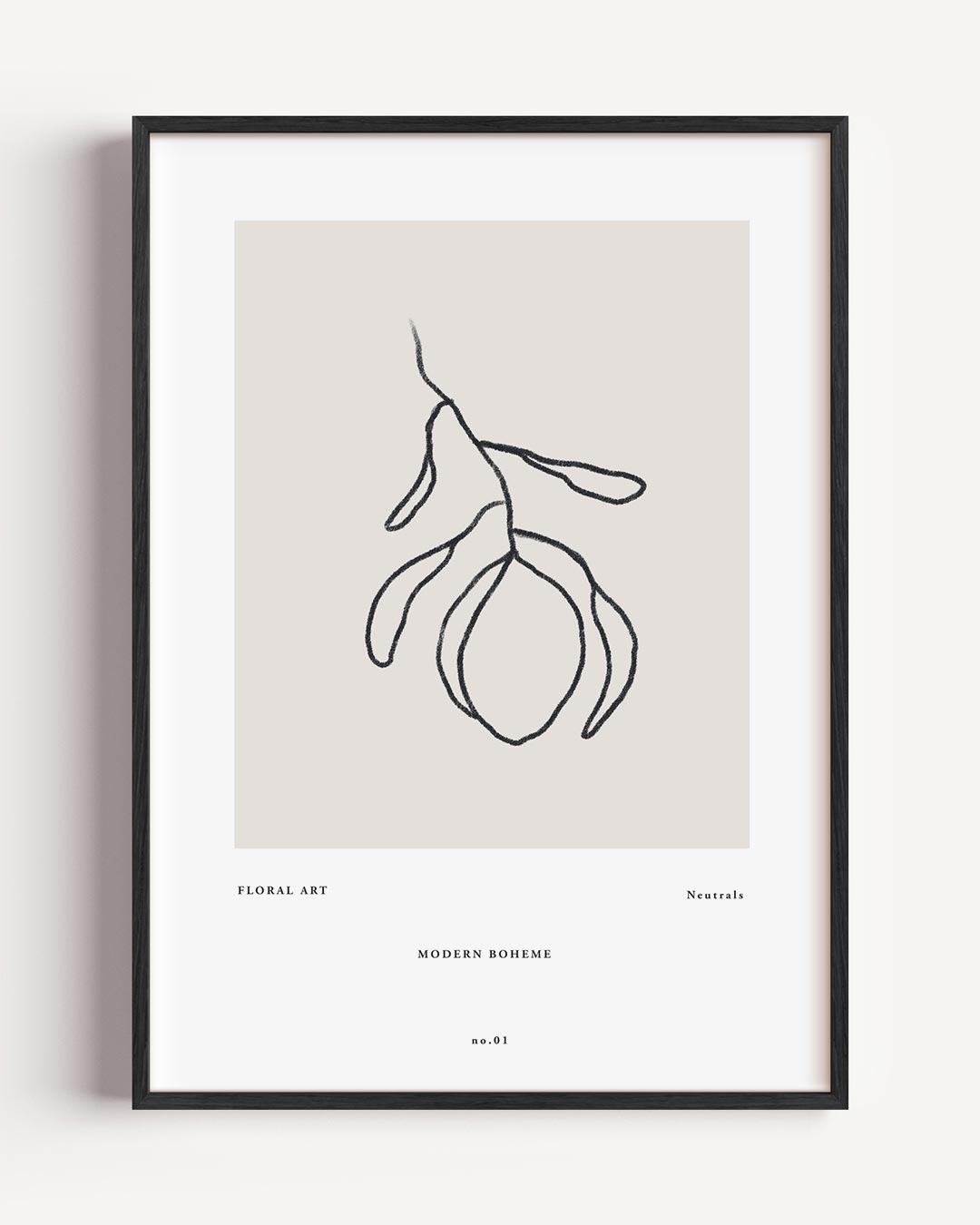 Minimalistische Bloemencanvas – boheme portret poster als wanddecoratie