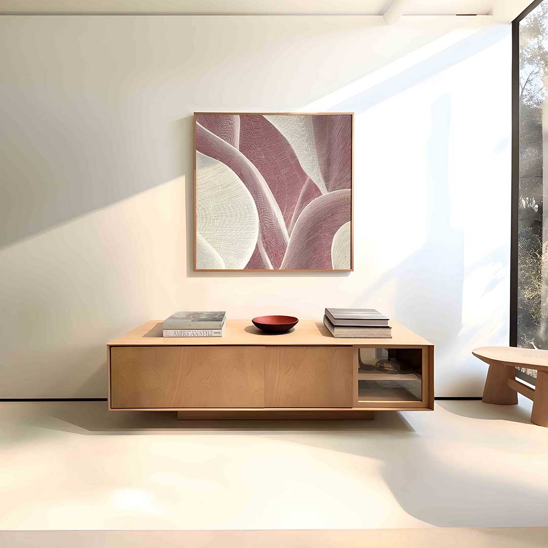 Golvende lijnen – vierkante abstracte wanddecoratie van WallArtistic